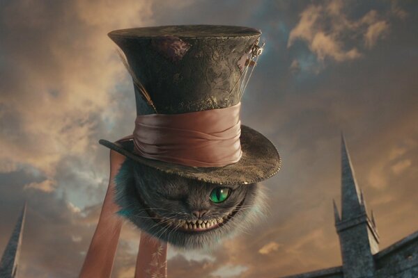 Le sourire du chat du Cheshire Alice au pays des merveilles