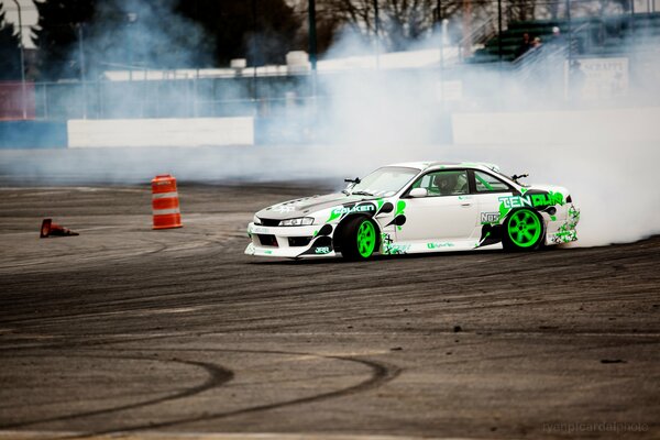 Drift cars at street races