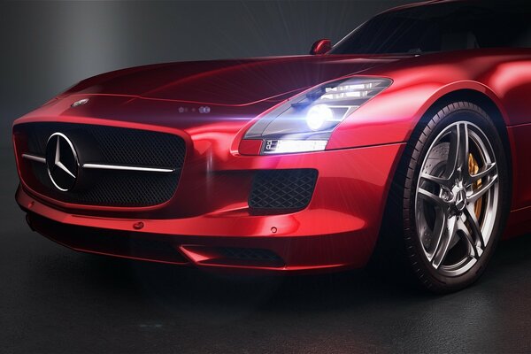 Render del coche mercedes-benz sls antes