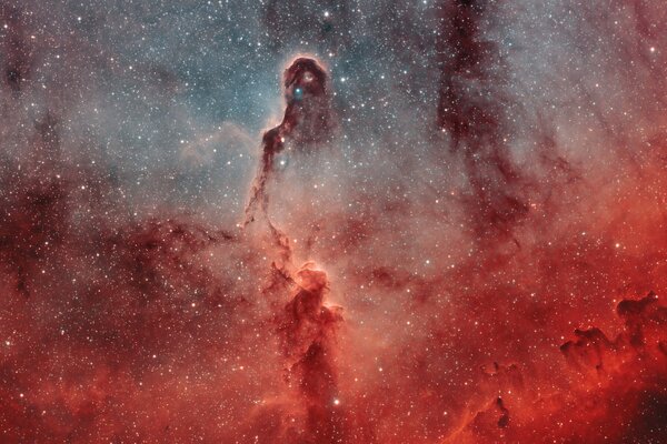 Galactic fog constellation in red