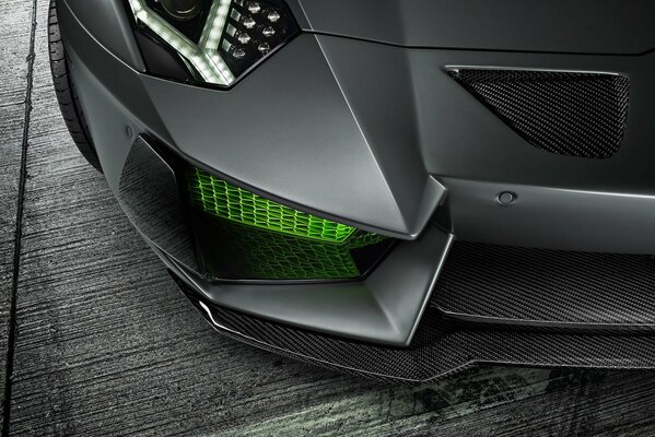 Zielony lamborghini aventador lp700-4, 2014