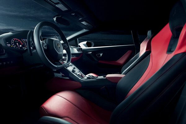 Lamborghini front seats, car interior