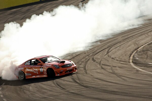 Sports car drift on the turn