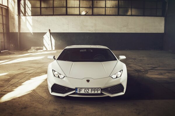 Super weißer Supersportwagen Lamborghini 2014