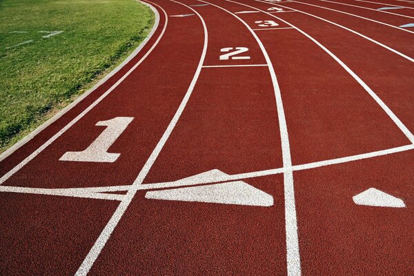 Laufband mit Stadionmarkierung