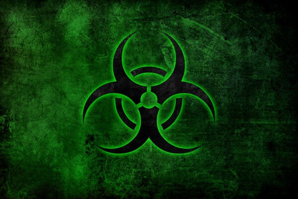 Green sign of biological contamination