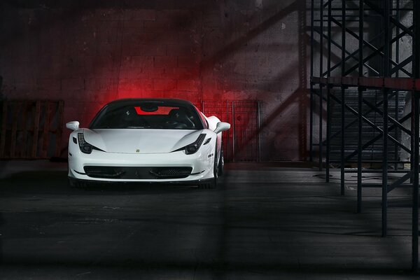 Ferrari white front view