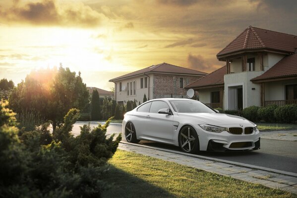 Beautiful view and BMW m4 car