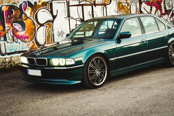 Old bmw with classic wheels