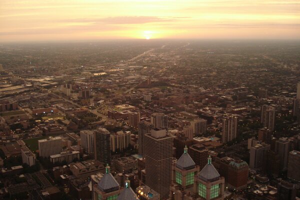 Top view of Chicago