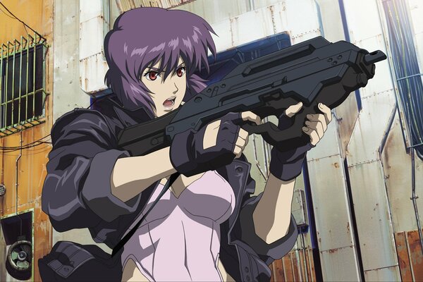 Anime girl with a gun