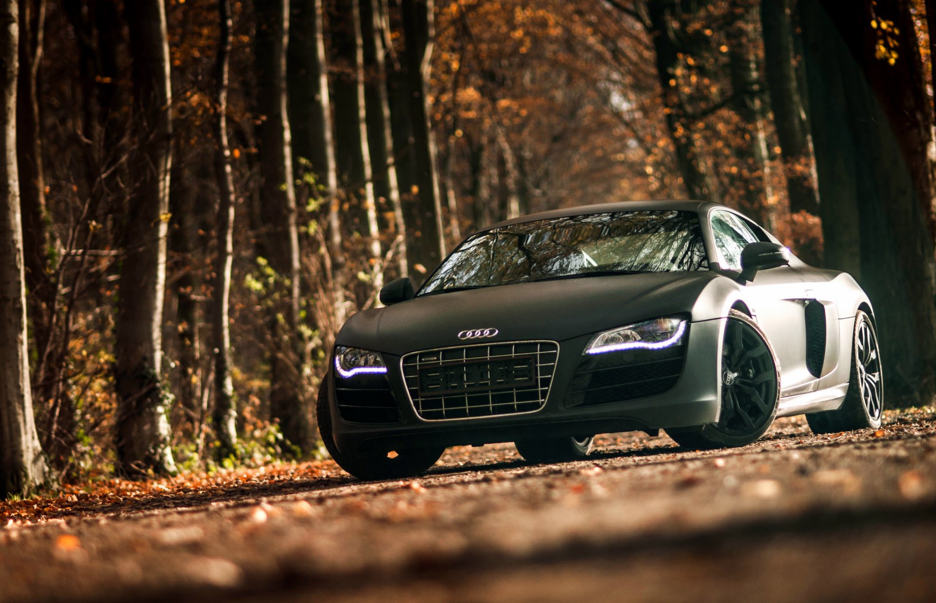 audi r8 v10 negro frente audi coche deportivo