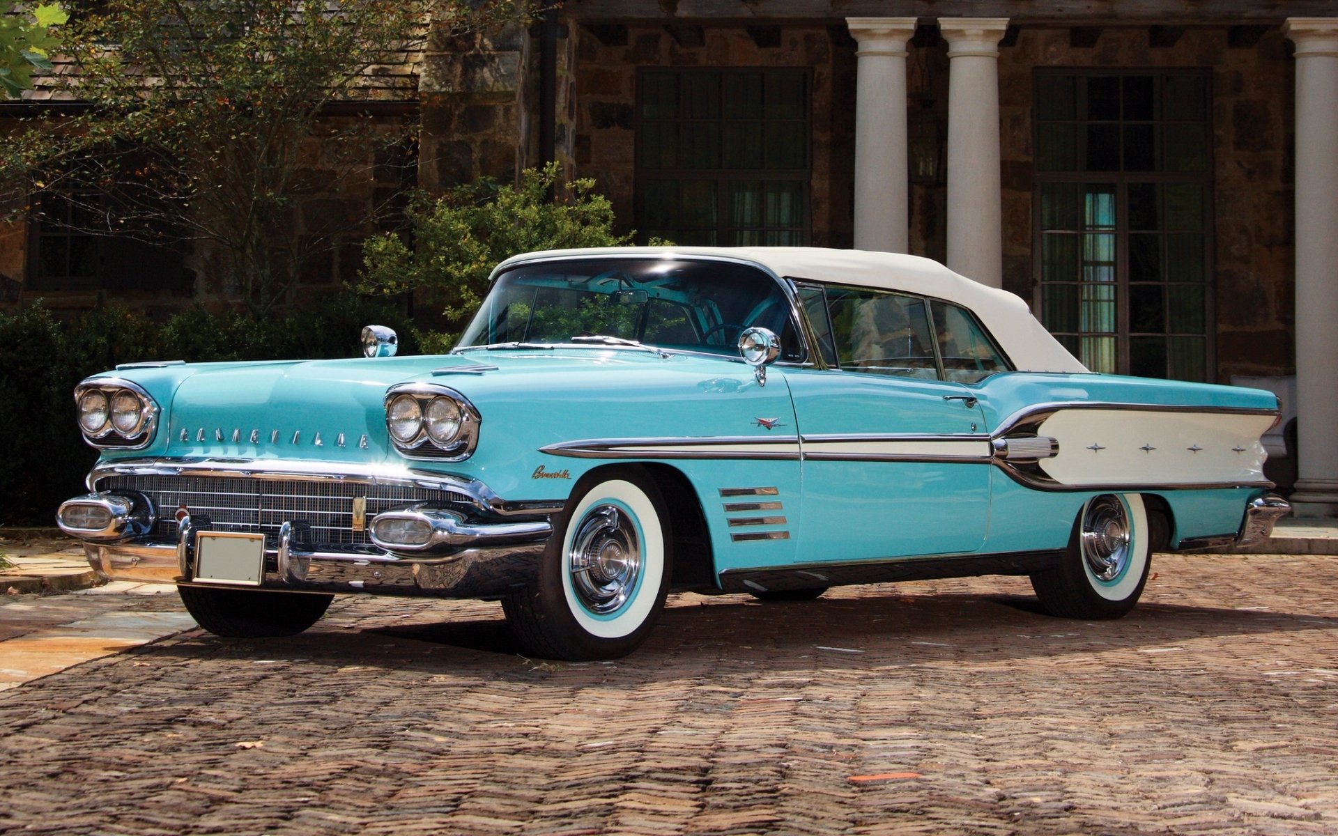 pontiac bonneville personalizado convertible 1958 pontiac bonneville clásico frente fondo