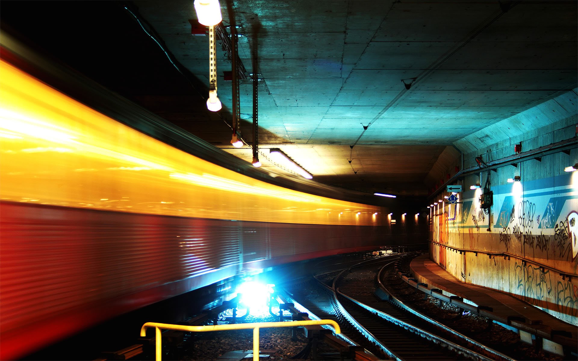 metro túnel luces