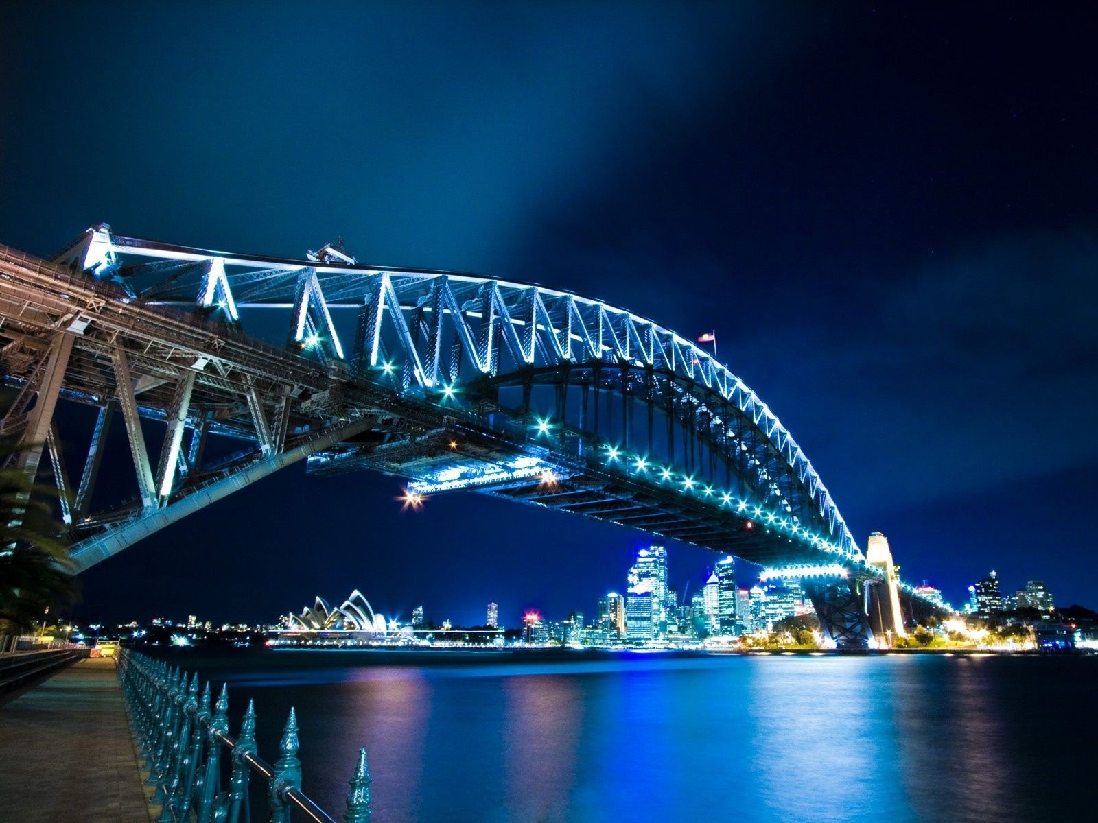 bridge night neon