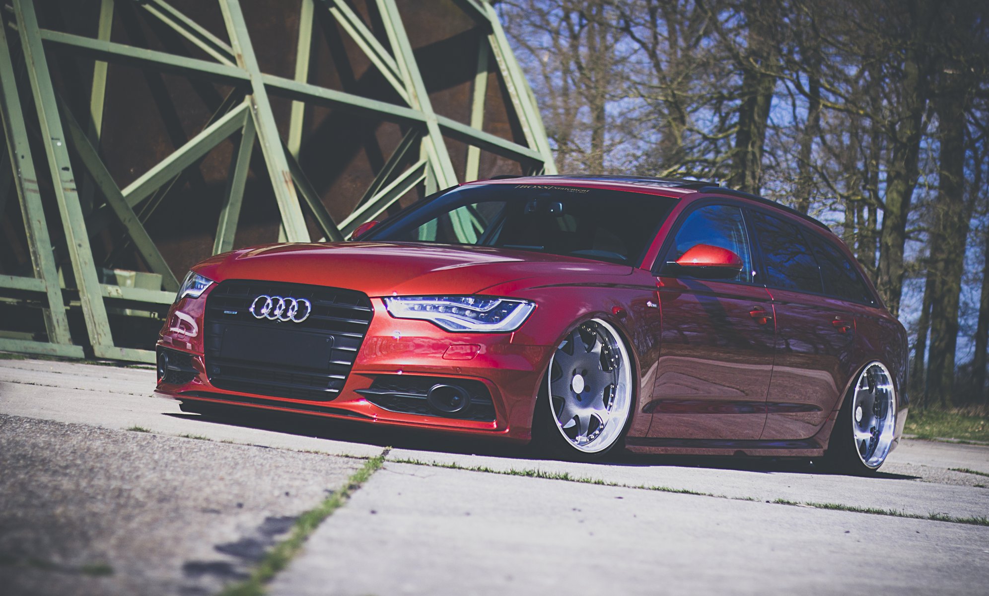 audi a6 avant wagon red stance