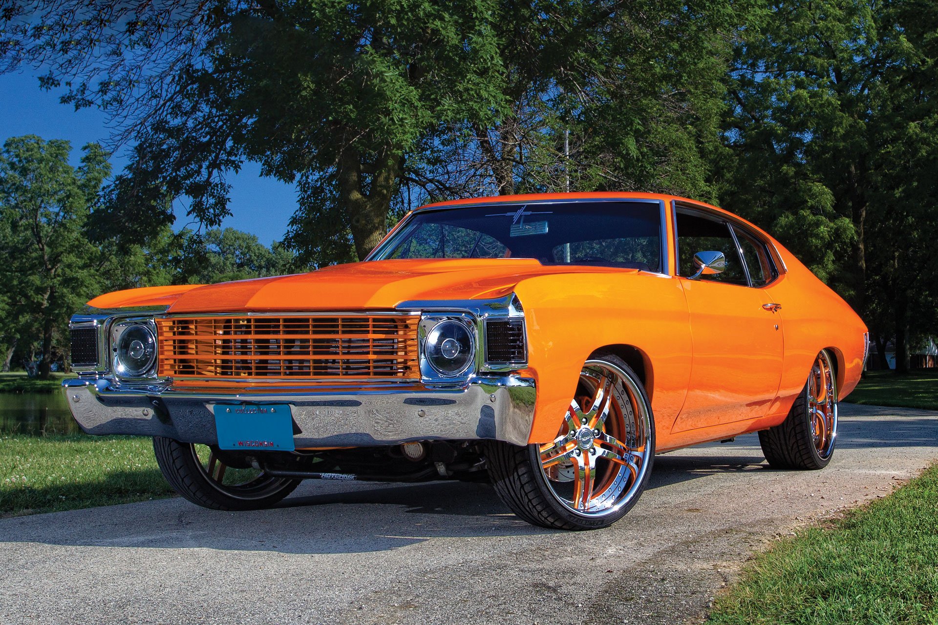 chevy chevelle orange fond d écran