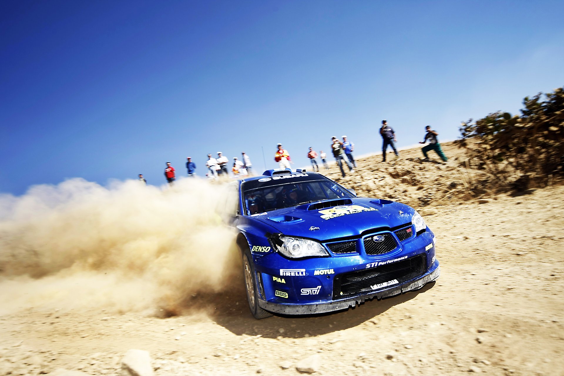 ubaru impreza rally wrc rally car skid blue dust day