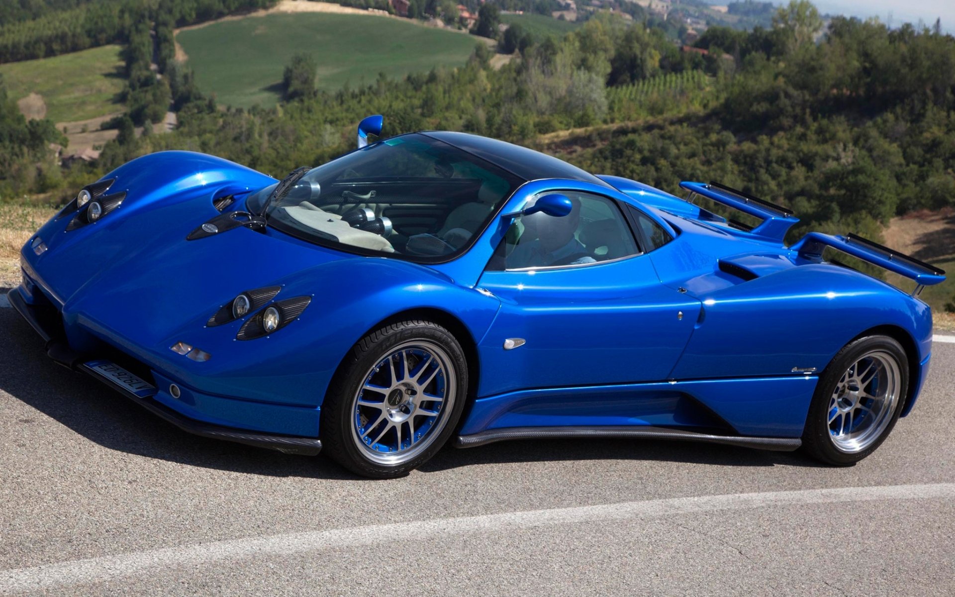 pagani zonda pagani zonda supercars blue front background