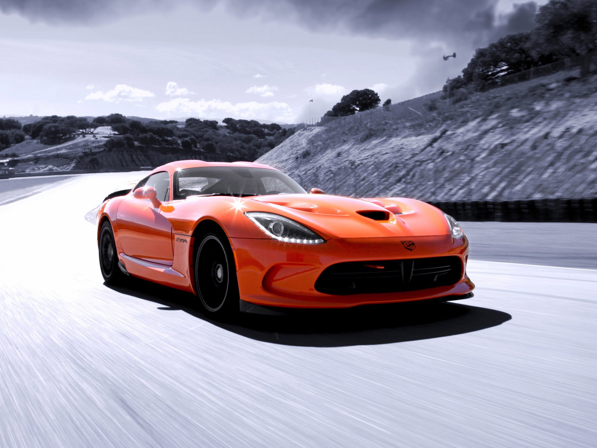 ausweichen hundert viper ta supercar orange himmel spur geschwindigkeit