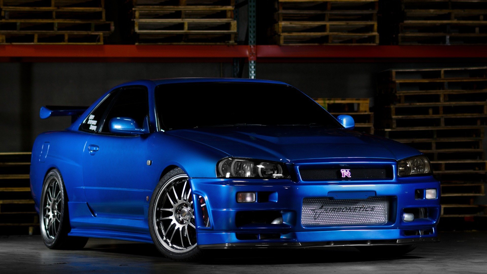 nissan skyline nissan gt-r r34 schnell und wütend blau auto