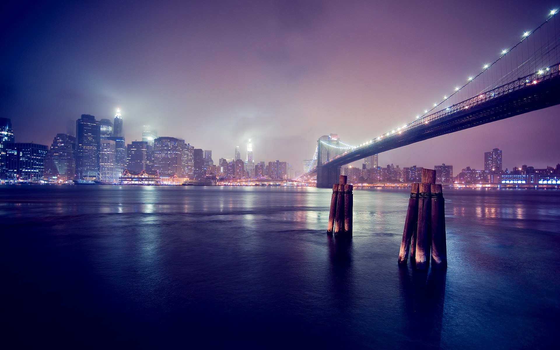 ciudad nocturna río vacaciones