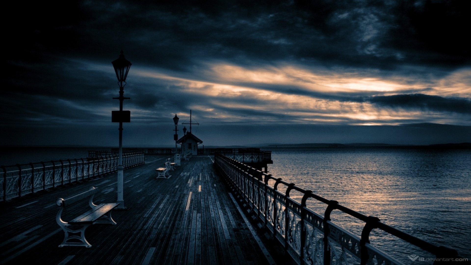 marina the night sky red blay nature water the sky pierce pier bench shop clouds surface landscape