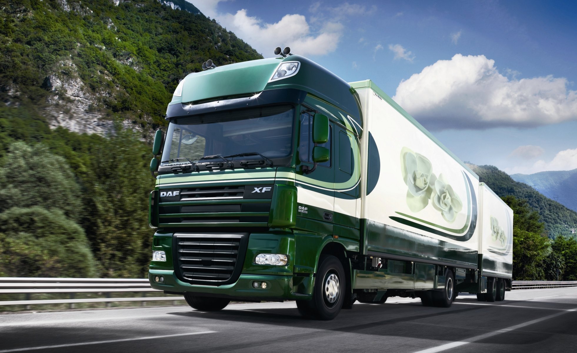 daf xf105 truck wallpapers iksef trailer road train wallpaper