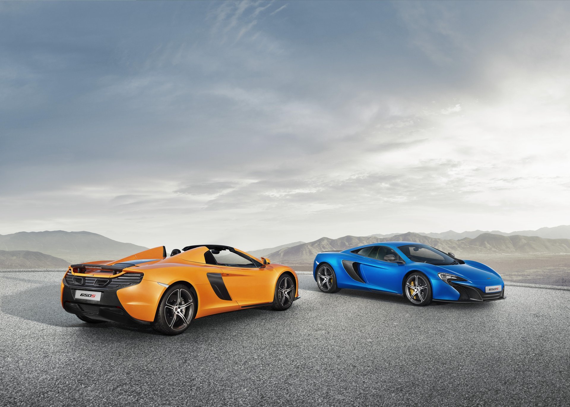 mclaren 650s coupe spyder 2014 niebieski pomarańczowy supersamochody