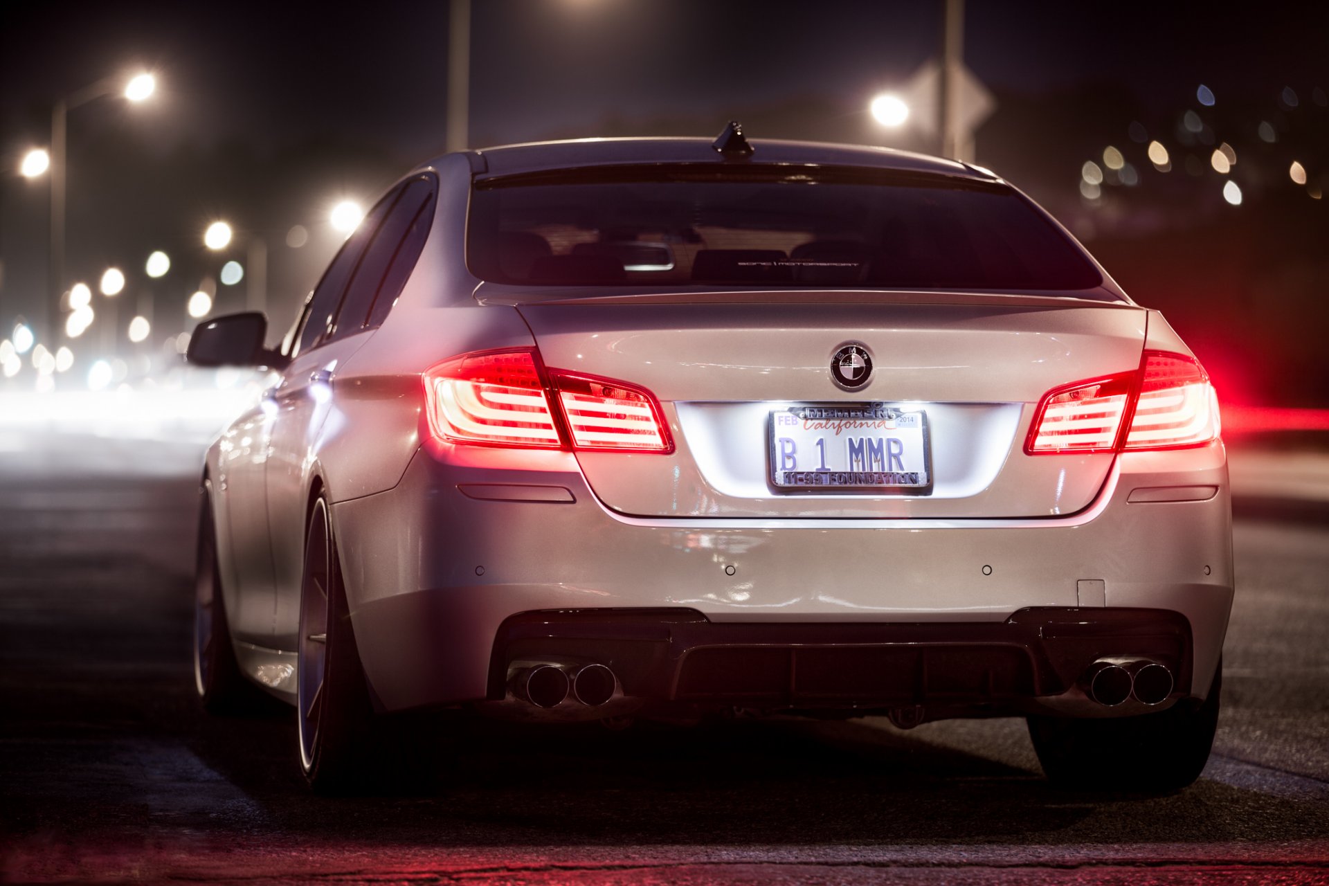 bmw 5 series f10 white rear b1mmr night