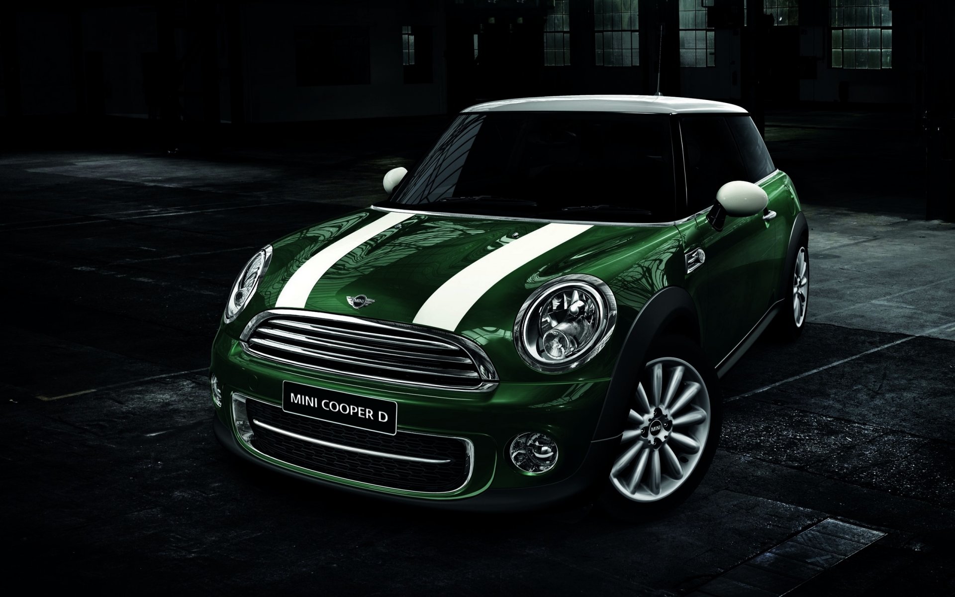 mini cooper mini cooper d auto auto verde strisce