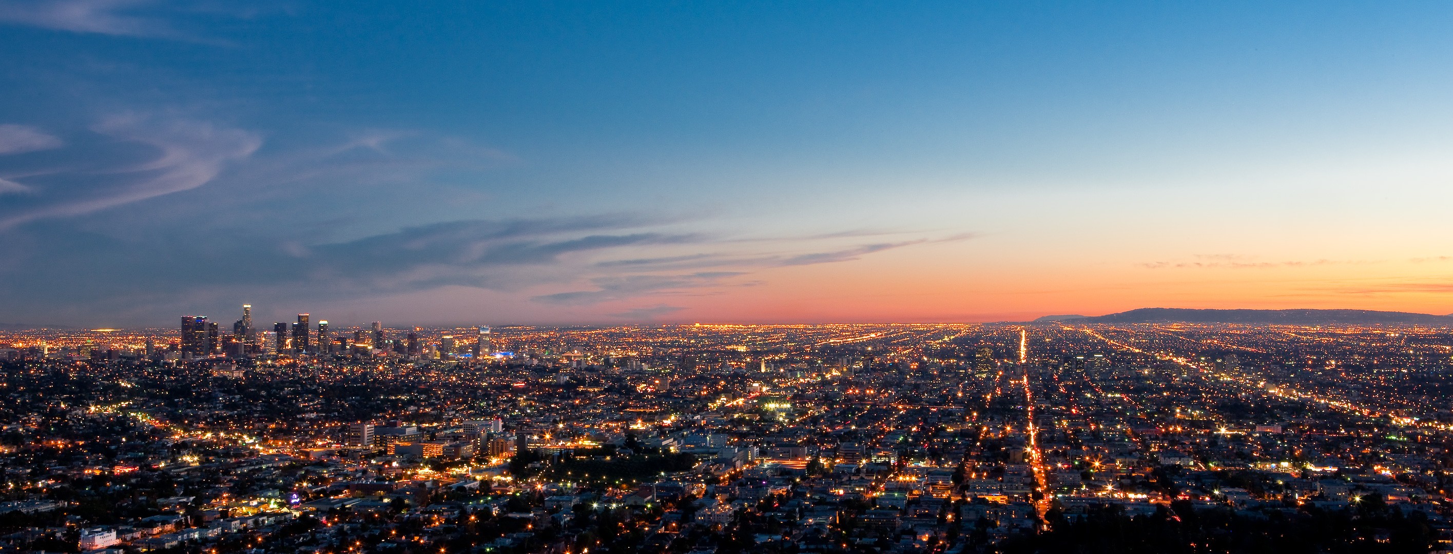 los angeles abendlichter panorama