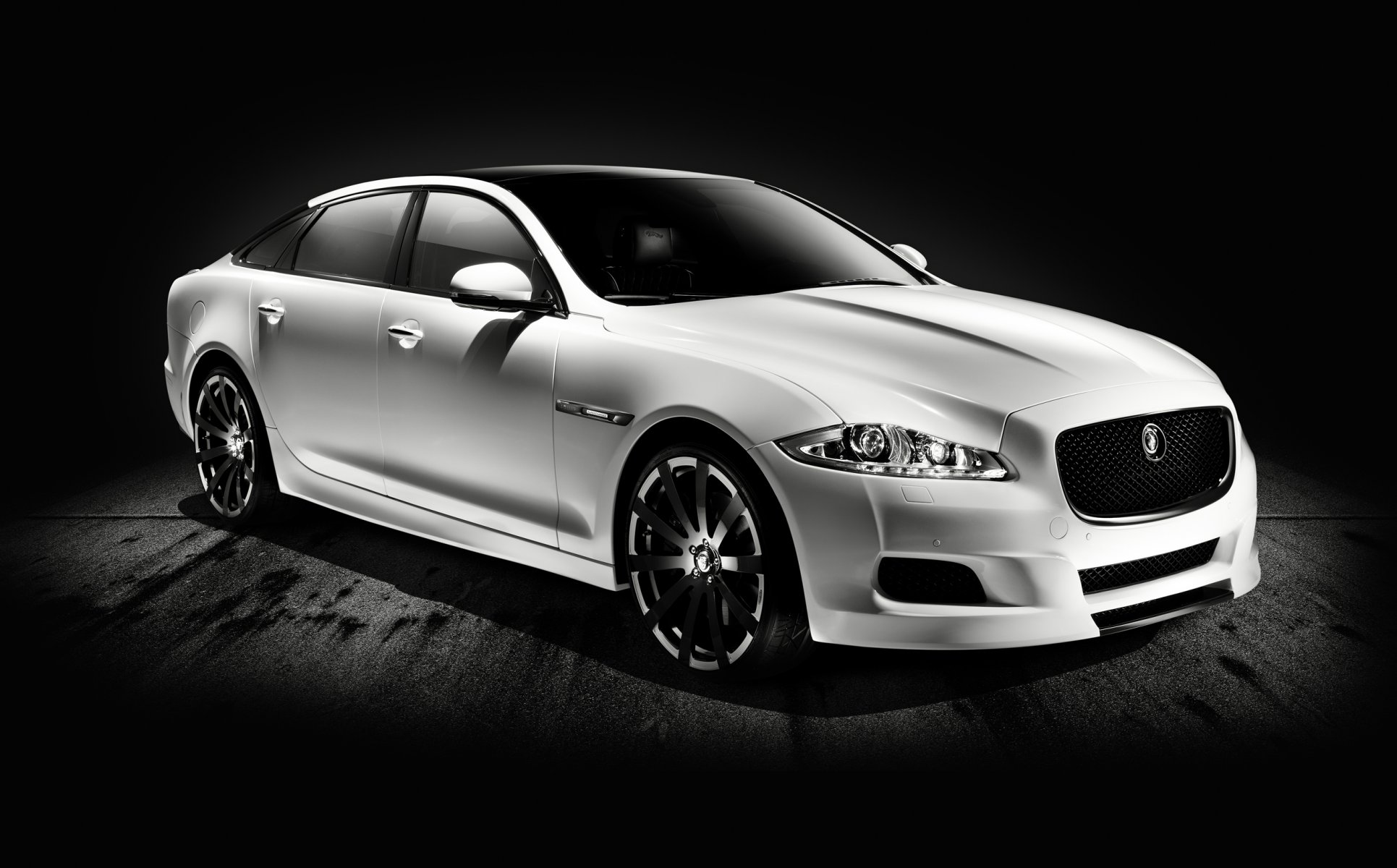 jaguar xj white front car