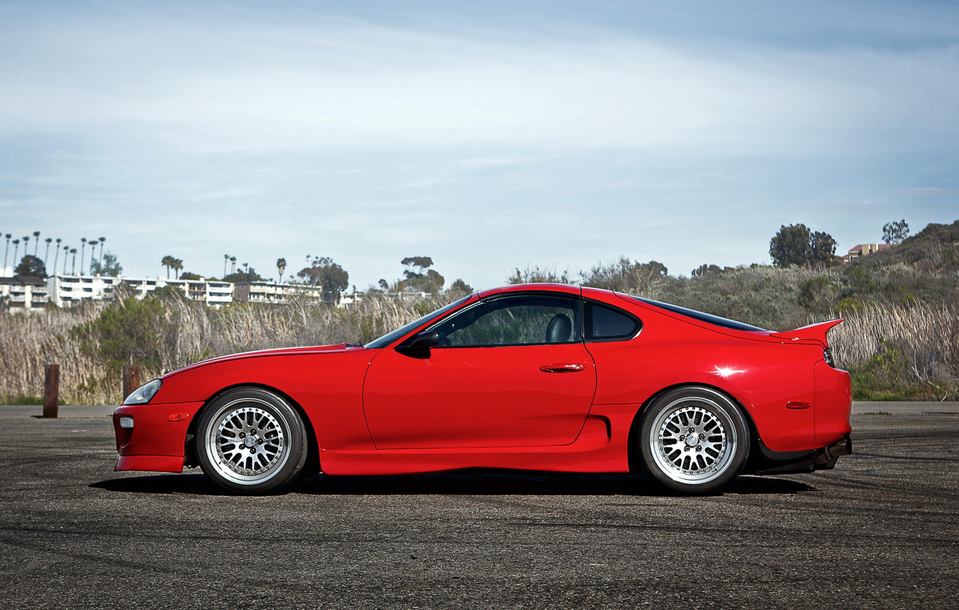 toyota supra red jdm rearside toyota supra