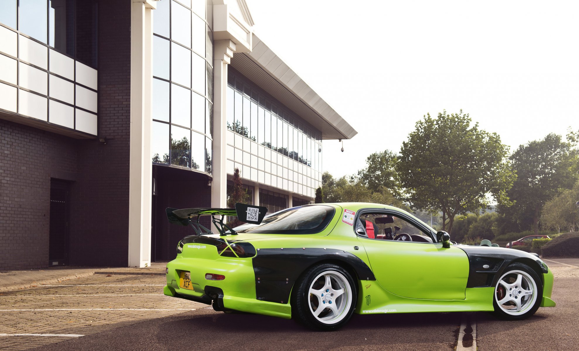 mazda rx7 dérive de voiture vert mazda tuning vert