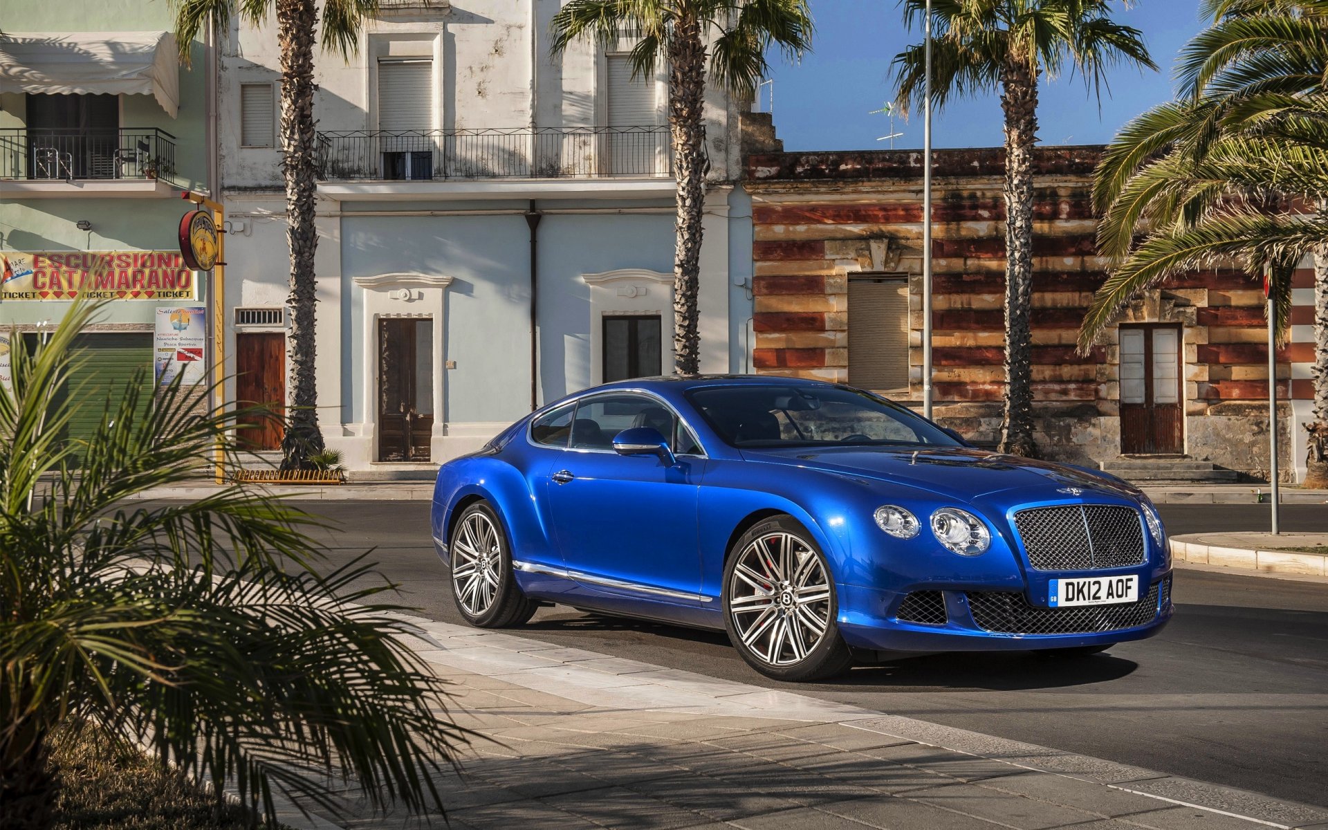 bentley continental gt auto blu auto kupe città giorno