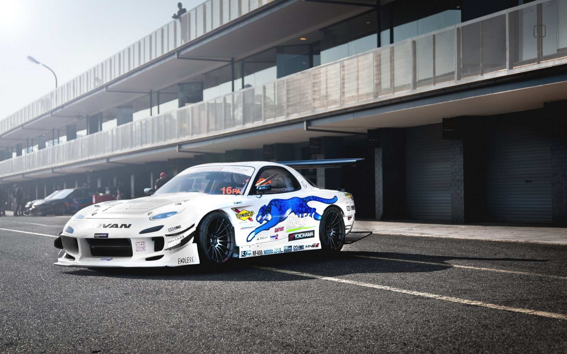 mazda rx-7 jdm tuning blanco coche de la deriva