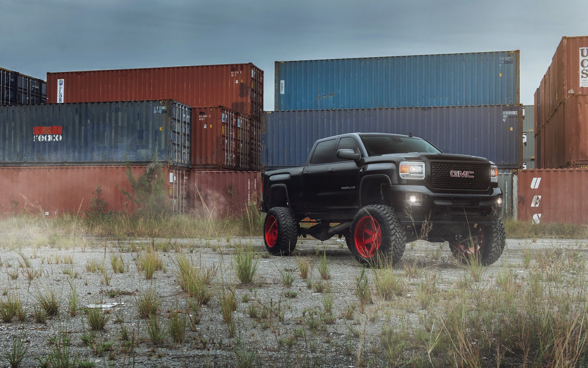 gmc denali pickup tuning czarny samochód suv