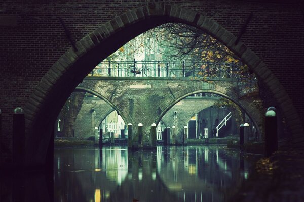 Bicycle bridge over the river