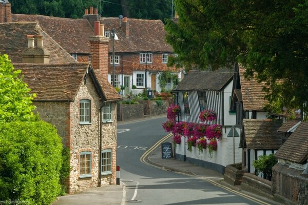 Eine schmale Angelrute im fernen England