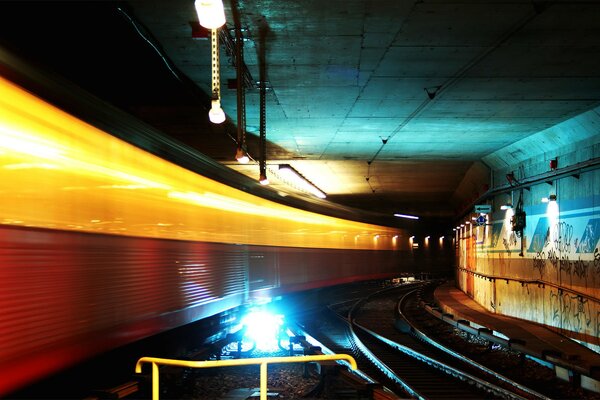 Subway Tunnel in lights