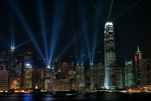 Luces de la noche de Hong Kong