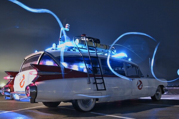 Ghostbusters Car in the Night