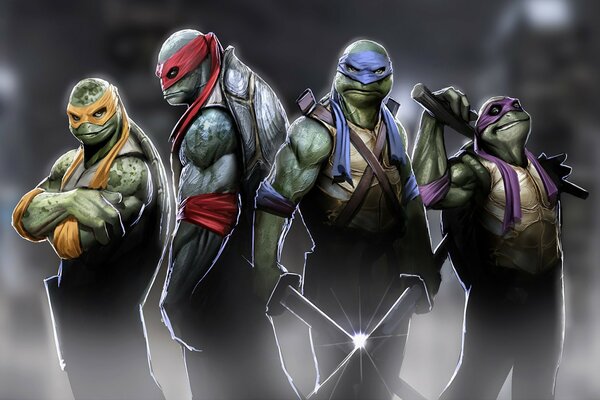 Las tortugas ninja posan brutalmente