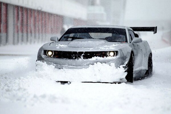 Car corvette Camara with winter wheels