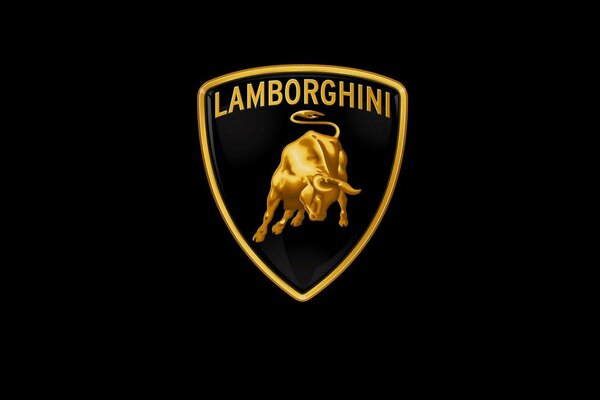 Lamborghini emblem on a black background