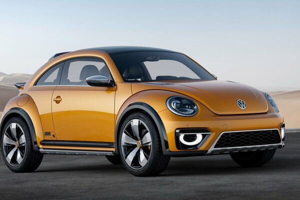 Volkswagen Beetle giallo-arancio metallizzato