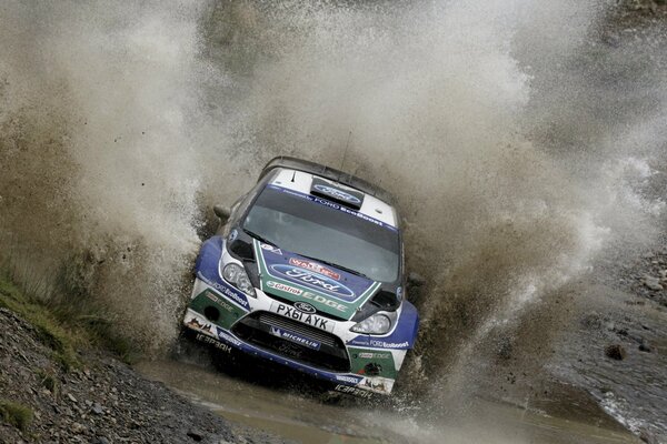 Racing Ford fiesta conquers the dirt