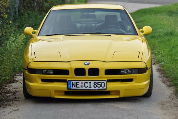 Yellow BMW SPORTS CAR front view