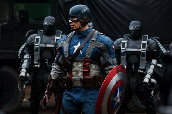 Ein maskierter Held aus dem Film Captain America